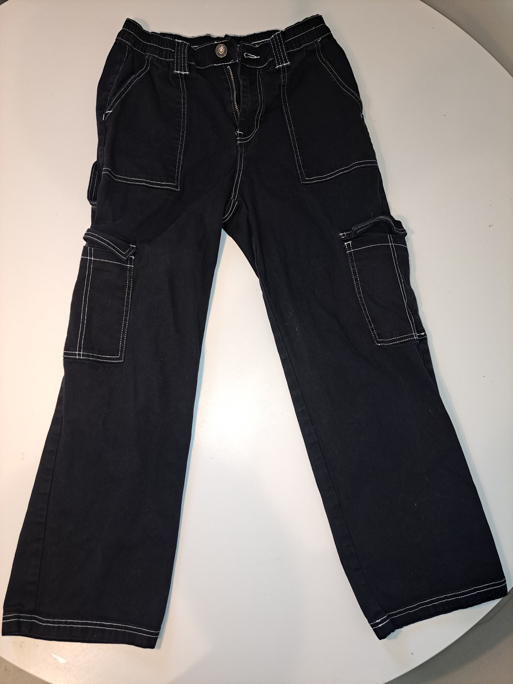Almost Famous Black Cargo Pants with Contrast Stitching